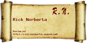 Rick Norberta névjegykártya